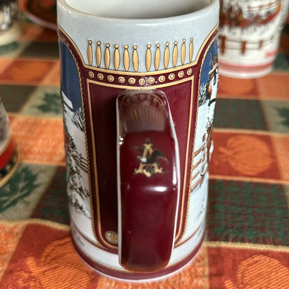 Budweiser Clydesdale holiday beer steins - VINTAGE - set of 2 - 1988 and 1989